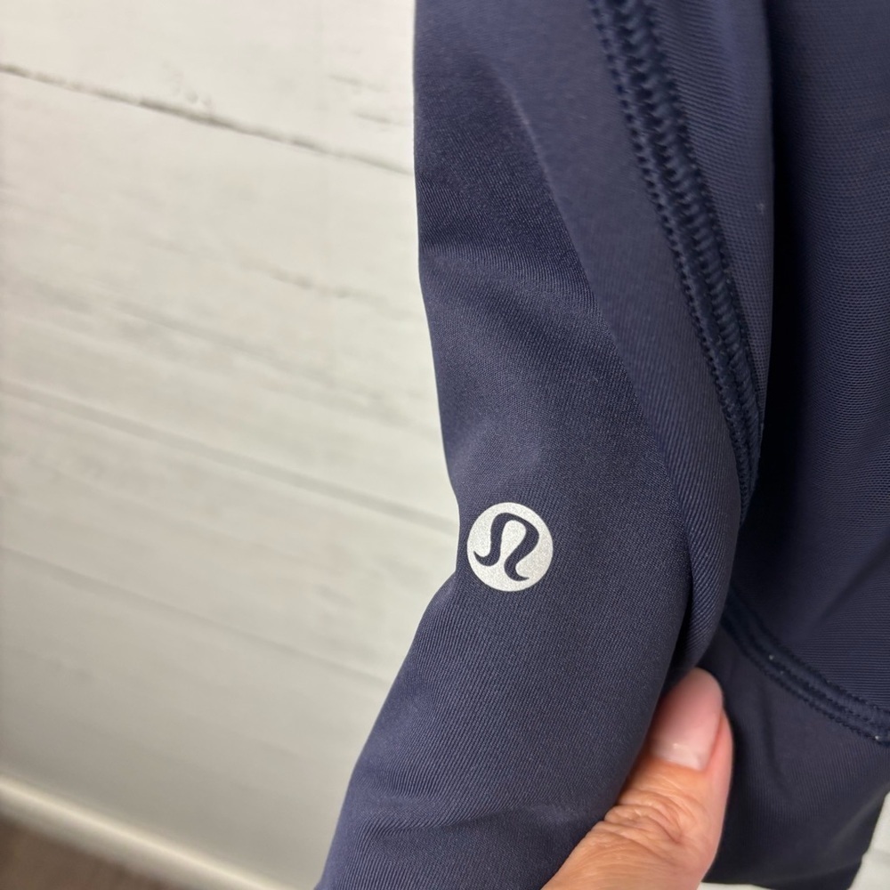 Lululemon Home Stretch Crop (19") Midnight Navy Running Leggings Mesh Pockets 6 - Picture 11 of 14